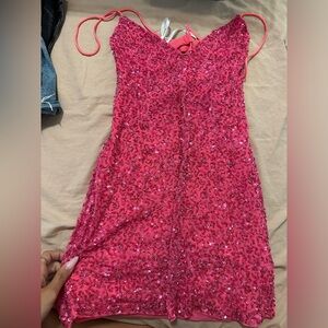 RETROFETE PINK SEQUIN MINI DRESS
